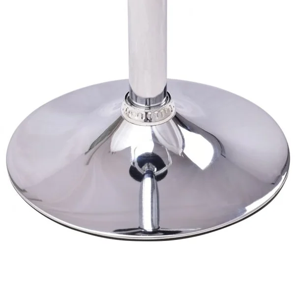 Lot de 2 Tabourets de Bar Pivotant Hauteur Ajustable 64-84CM avec Grande Base et Pieds en Chrome Blanc