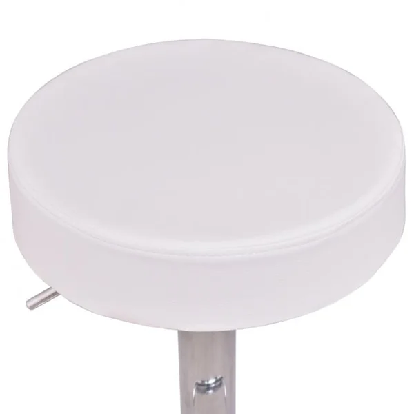 Lot de 2 Tabourets de Bar Pivotant Hauteur Ajustable 64-84CM avec Grande Base et Pieds en Chrome Blanc