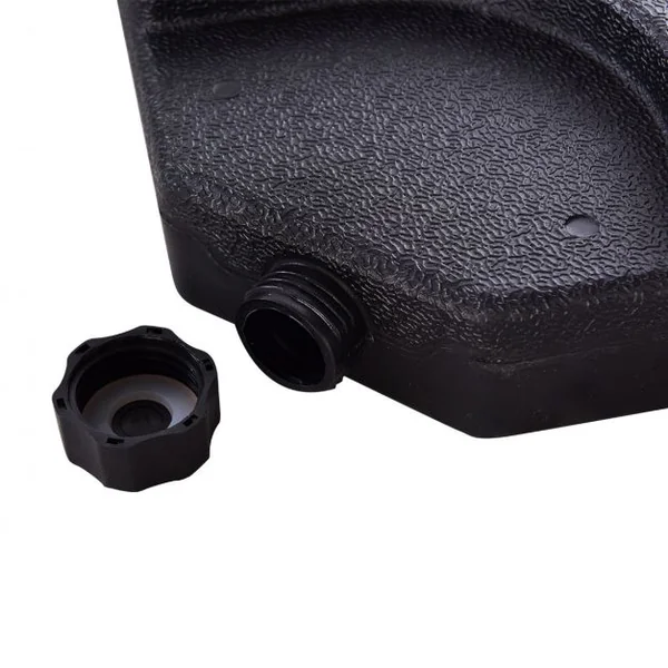 Lot de 4 Dalles de Parasol avec Poignée pour Jardin Terrasse Balcon Remplissables en HDPE 48x48x7,5 cm Noir