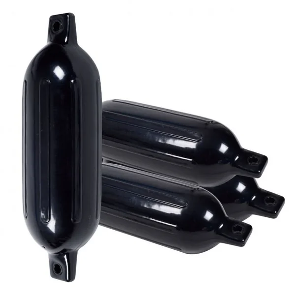 Lot de 4 Pare-battages pour Bateau Ensemble de 4 Pare-battages de 500g Anti-UV 2 Trous en PVC, 40x11,5cm (Lxl), Noir