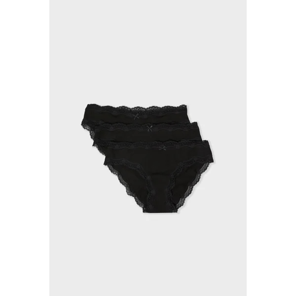 Lots de 3 culottes en coton et dentelle