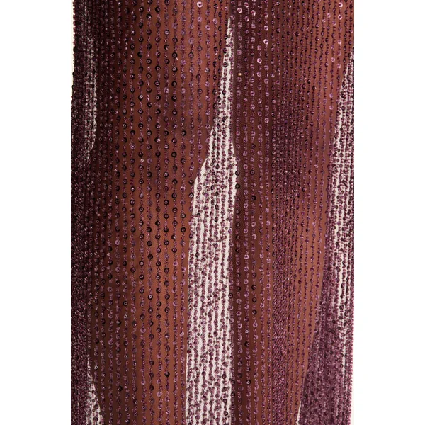 Luciana | Robe longue bandeau violette ornée de sequins