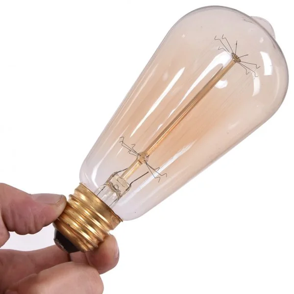 Luminaire suspension en métal Luminaire industriel Vintage Eclairage de Plafond Rond Edison 220V, 60W, 25.5 x 14 cm, Noir