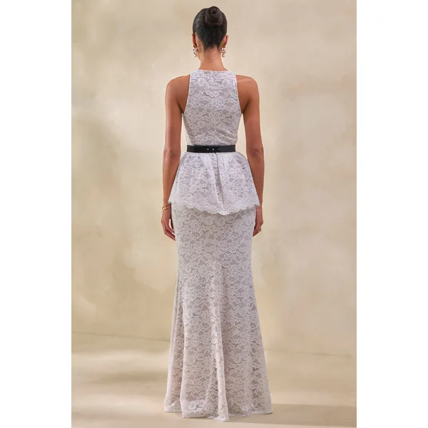Lunisse | Jupe longue blanche en dentelle