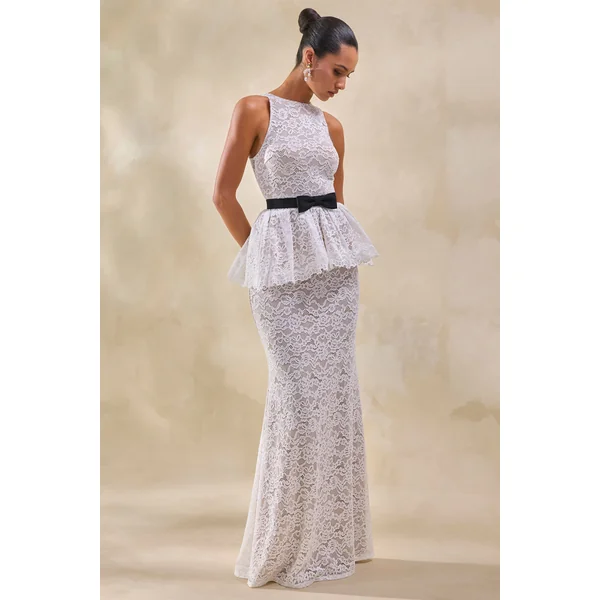 Lunisse | Jupe longue blanche en dentelle