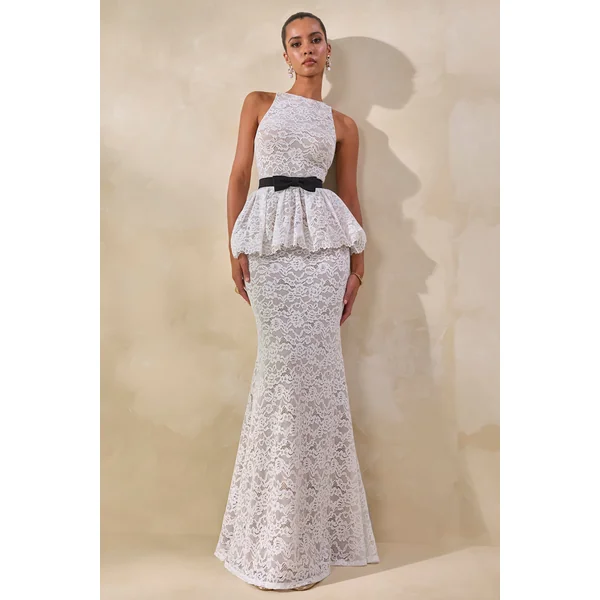 Lunisse | Jupe longue blanche en dentelle