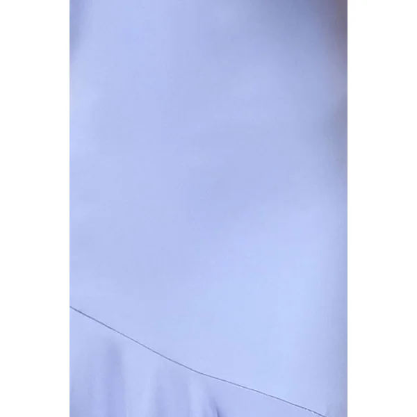 Luscious | Robe longue à col montant bleu poudré avec taille basse et détail nœud