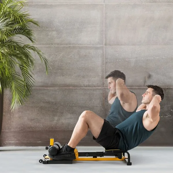 Machine de Gymnastique 8 en 1 pour Abdominaux et Jambes 11 Réglages de Hauteur Capacité de Support 120kg en Métal