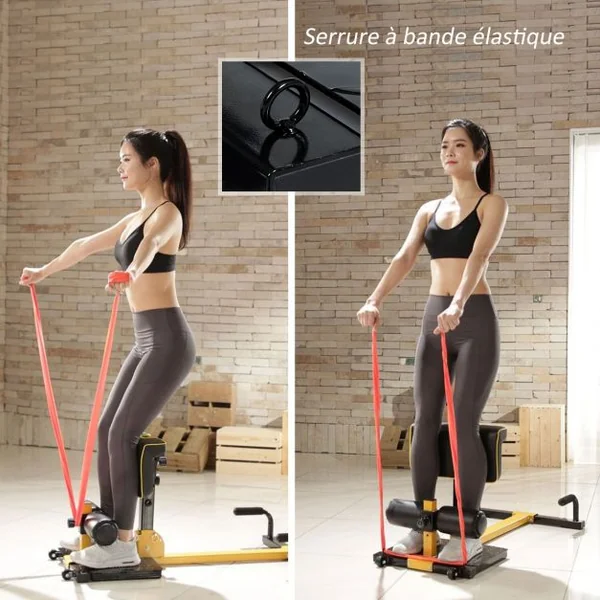 Machine de Gymnastique 8 en 1 pour Abdominaux et Jambes 11 Réglages de Hauteur Capacité de Support 120kg en Métal