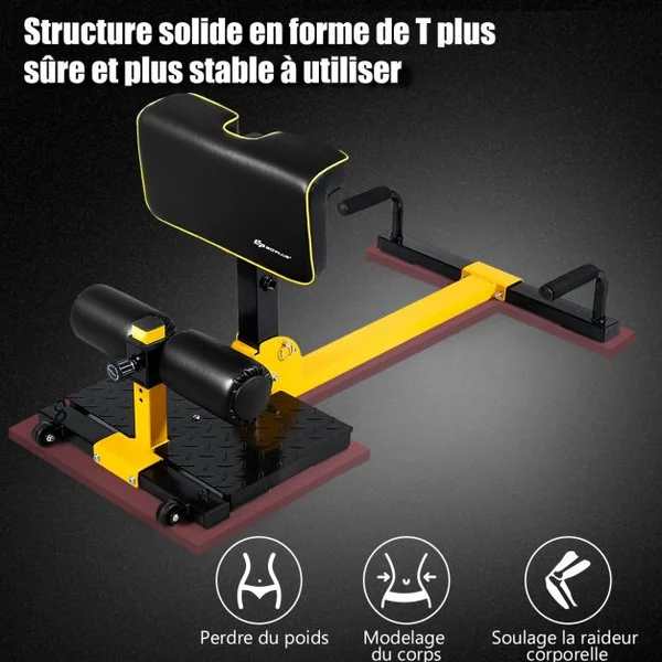 Machine de Gymnastique 8 en 1 pour Abdominaux et Jambes 11 Réglages de Hauteur Capacité de Support 120kg en Métal