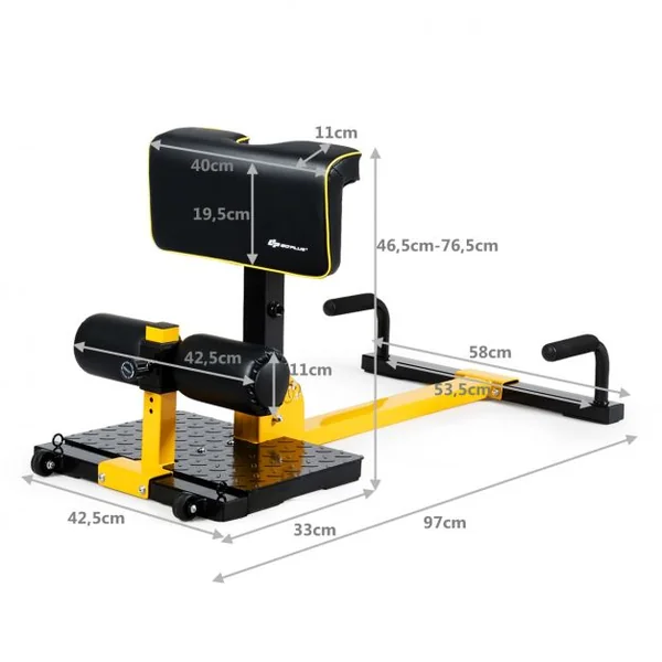 Machine de Gymnastique 8 en 1 pour Abdominaux et Jambes 11 Réglages de Hauteur Capacité de Support 120kg en Métal
