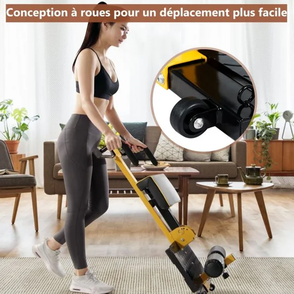 Machine de Gymnastique 8 en 1 pour Abdominaux et Jambes 11 Réglages de Hauteur Capacité de Support 120kg en Métal