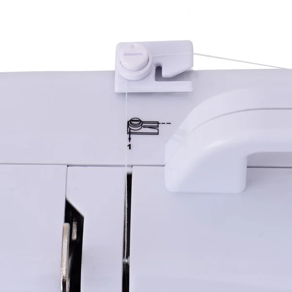 Machine à Coudre Électrique 16 Points Lumière Intégré 2 Vitesses Pédale Adaptateur Kit de Couture Coloré Blanc+Rose