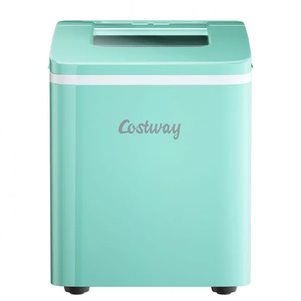 Machine à Glaçons 12KG /24H Portable 9 Glaçons par 8 Min avec Réservoir 1,6L Auto-Nettoyage Affichage-LCD 120W Vert