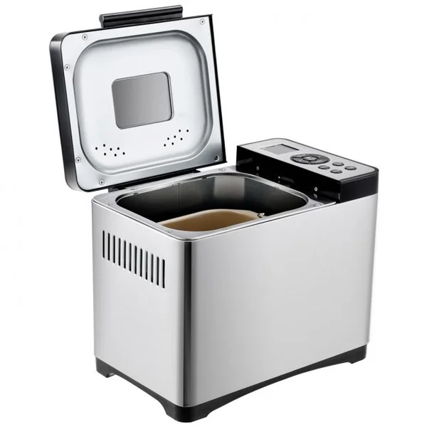Machine à Pain 19 Programmes Inox 500g-1kg Puissance 650W Avec Minuteur Programmable Argenté