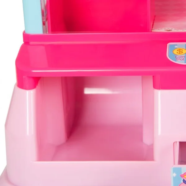 Machine à pince Candy Grapper autocollant diamant 3 leviers câble USB 8 jouets 20 pcs de jeu lumière musique 29x24x37cm rose