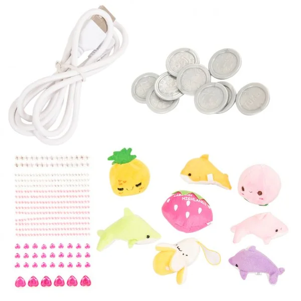 Machine à pince Candy Grapper autocollant diamant 3 leviers câble USB 8 jouets 20 pcs de jeu lumière musique 29x24x37cm rose