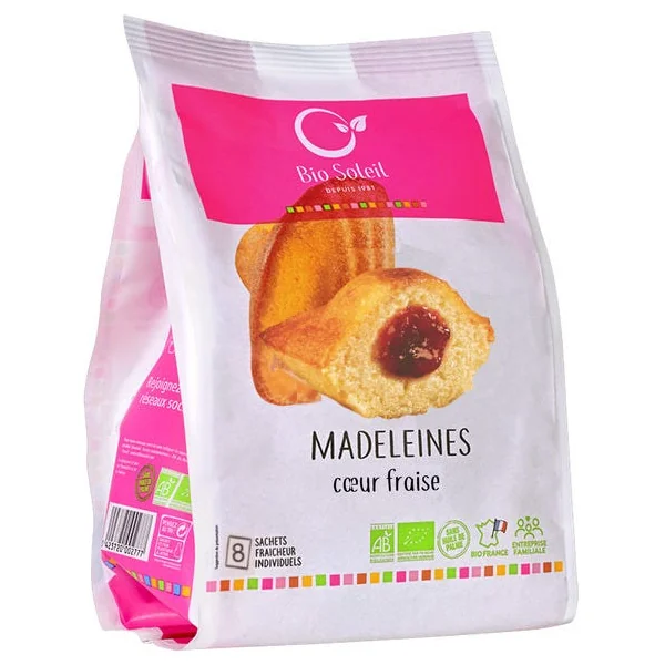 Madeleine coeur fraise 200g
