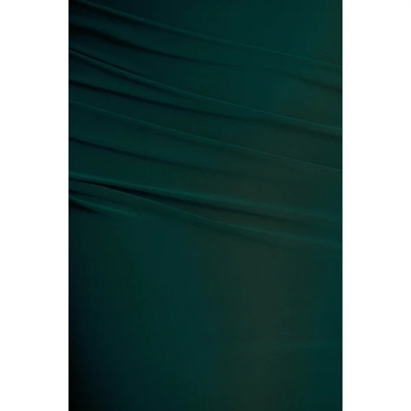 Magdelena | Robe longue vert bouteille asymétrique avec cape