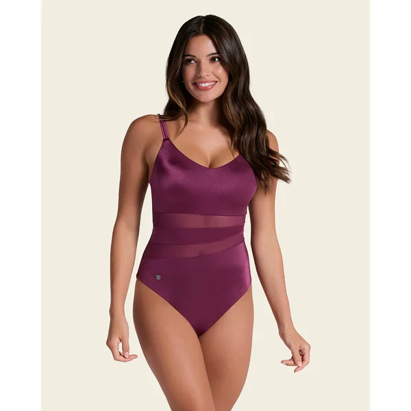 Maillot de bain de contrôle avec franges en tul et tissu avec brillant