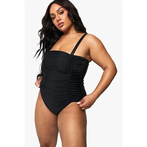 Maillot de bain gainant à fronces latérales