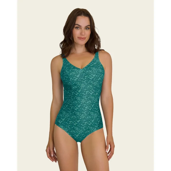Maillot de bain une pièce imprimé avec maintien doux du ventre