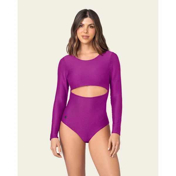Maillot de bain une pièce à manches longues avec ouverture