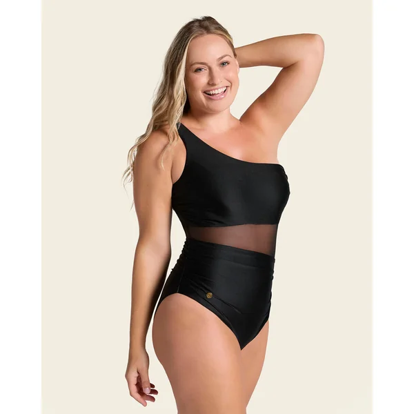 Maillot de bain une pièce à une épaule et à contrôle doux du bas ventre