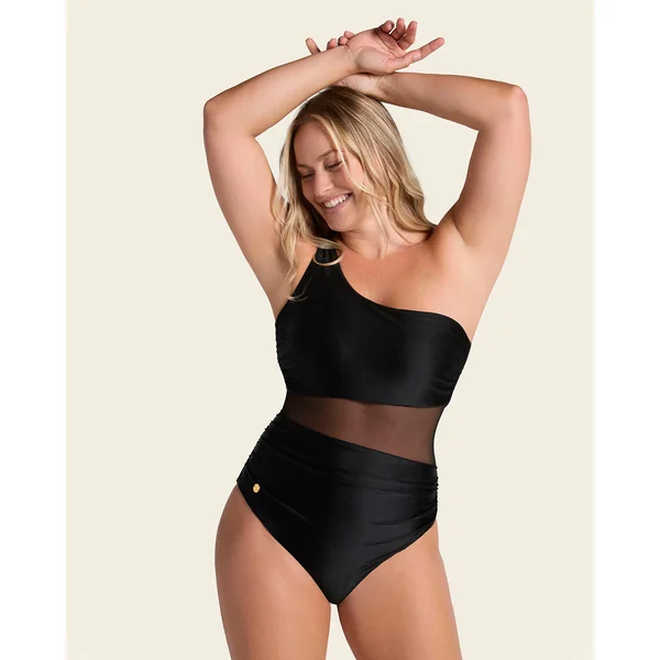 Maillot de bain une pièce à une épaule et à contrôle doux du bas ventre
