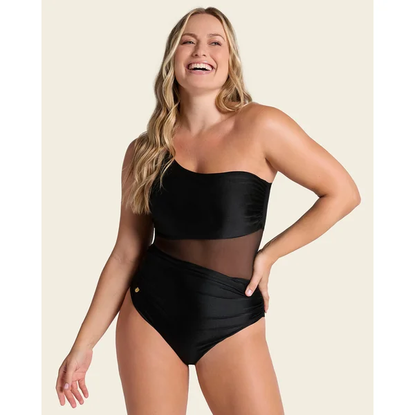 Maillot de bain une pièce à une épaule et à contrôle doux du bas ventre
