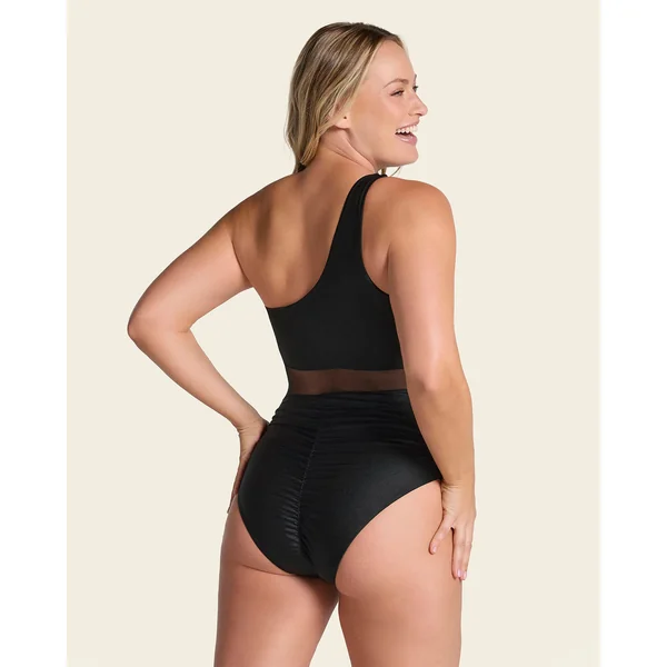 Maillot de bain une pièce à une épaule et à contrôle doux du bas ventre