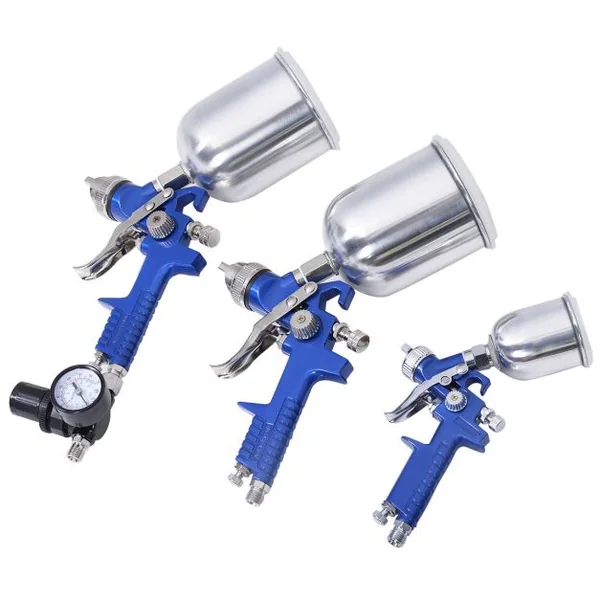 Malette de pistolet à peinture Aérographe Kit de pistolets de peinture avec accessoires, en aluminium, 43.5x44x13cm