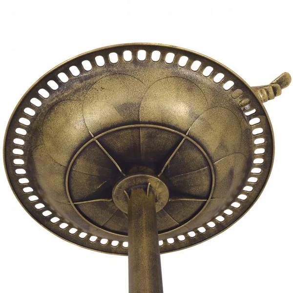 Mangeoire à oiseaux de jardin sur pied Bain d’oiseau Mangeoire sur poteau en PP Dia. 51 cm Haut 72 cm Bronze