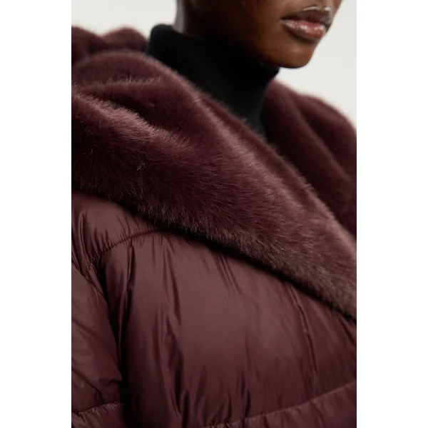 Manteau Midi Matelassé à Casynthétiqueche avec Ceinture et Doublure synthétique Premium