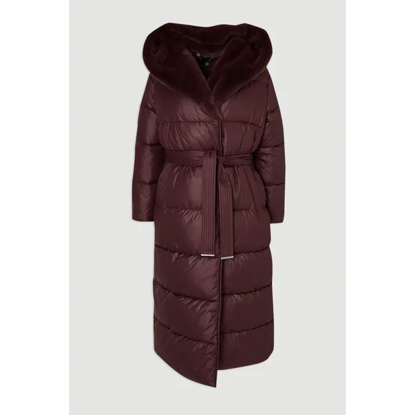 Manteau Midi Matelassé à Casynthétiqueche avec Ceinture et Doublure synthétique Premium