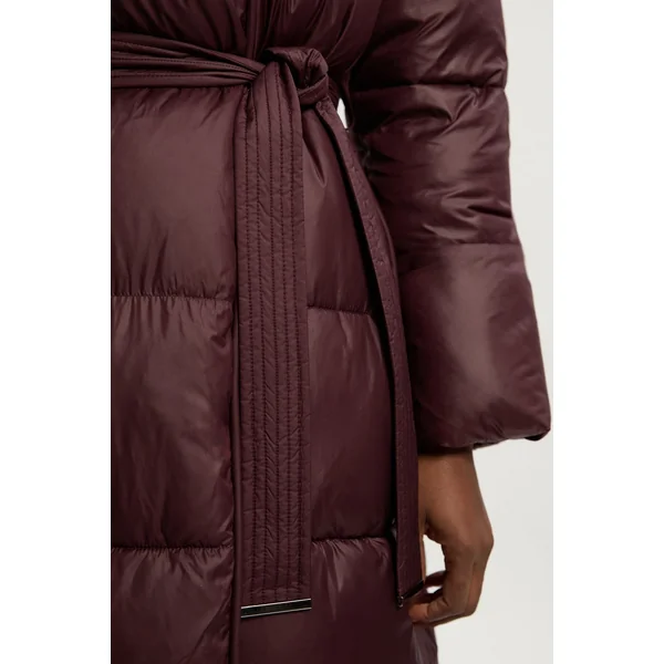 Manteau Midi Matelassé à Casynthétiqueche avec Ceinture et Doublure synthétique Premium