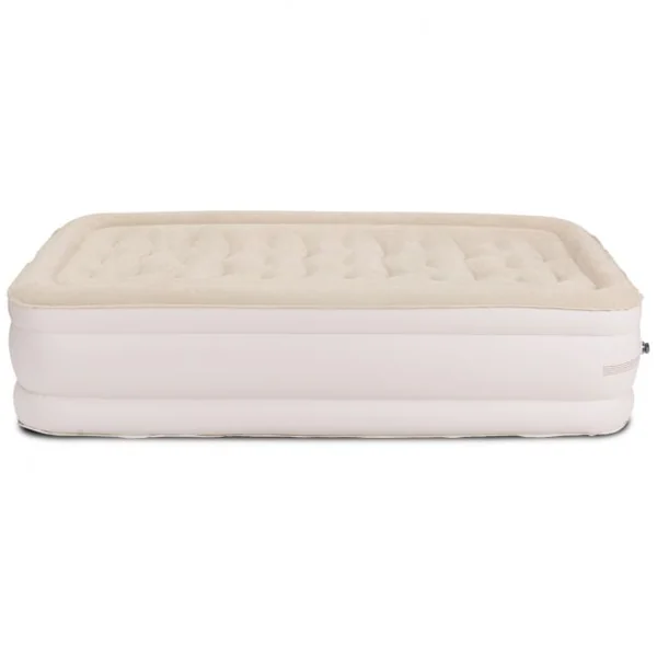 Matelas Gonflable Matelas Pneumatique 1 Place avec Pompe à Air Électrique Intégrée, capacité 250kg, 191x99x46cm, Beige