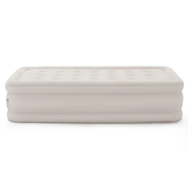 Matelas/Lit Gonflable 1 Personne Floqué et PVC Confortable Capacité de 200KG 197x106x50CM