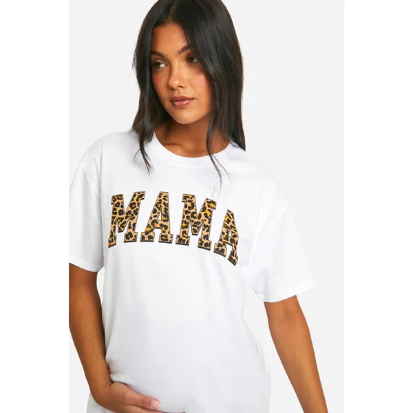 Maternité Mama T-shirt oversize à motif léopard
