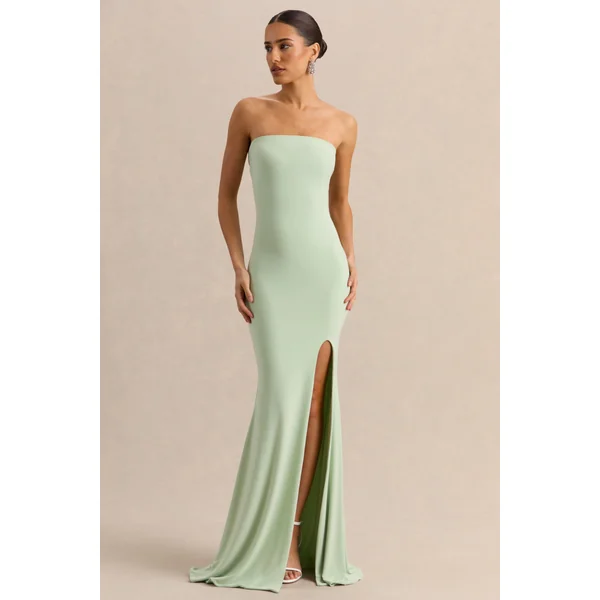 Melva | Robe longue bandeau menthe