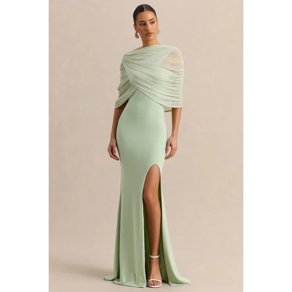 Melva | Robe longue bandeau menthe