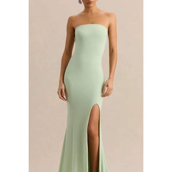 Melva | Robe longue bandeau menthe