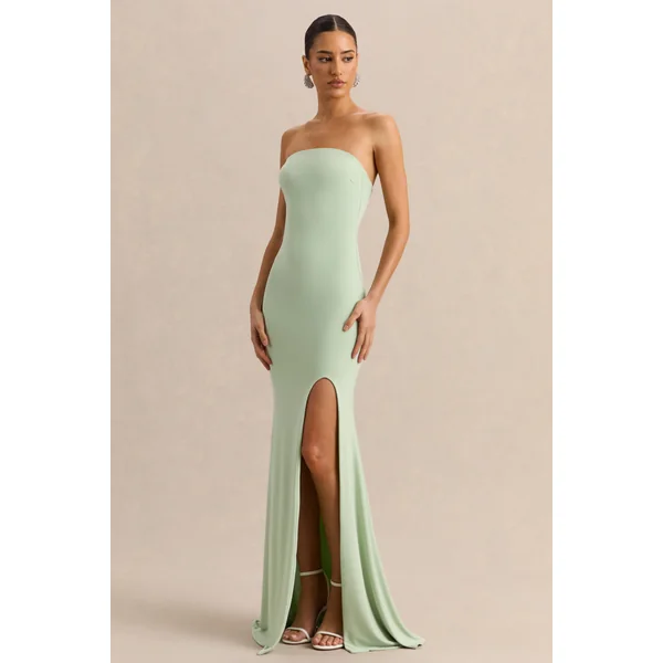 Melva | Robe longue bandeau menthe