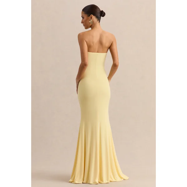 Melva | Robe longue citron à encolure bandeau