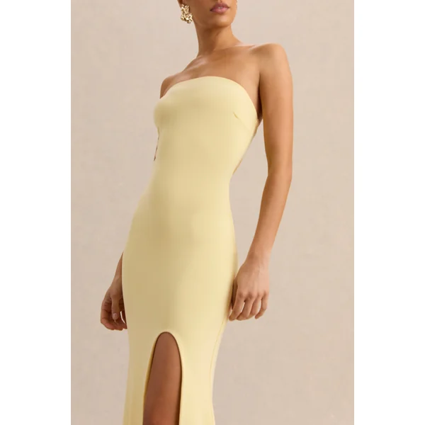Melva | Robe longue citron à encolure bandeau