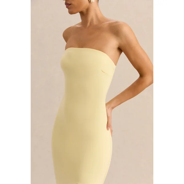 Melva | Robe longue citron à encolure bandeau
