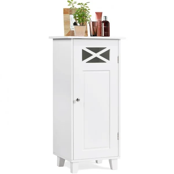 Meuble WC / Armoire de Salle de Bain avec 3 Tablettes de Rangement en MDF de Haute Qualité 38 x 30 x 81 cm Blanc