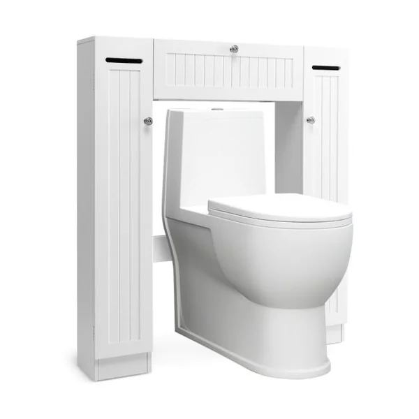 Meuble WC Armoire de Toilette Placard de Salle de Bains Étagère de Salle de Bain