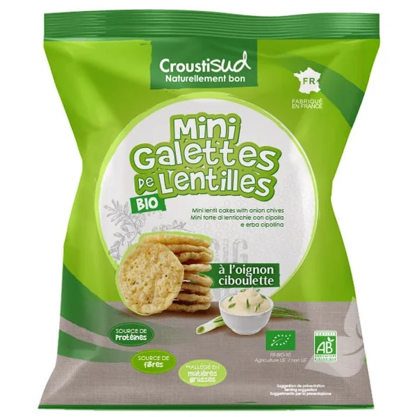 Mini galette lentille oignon ciboulette 50g