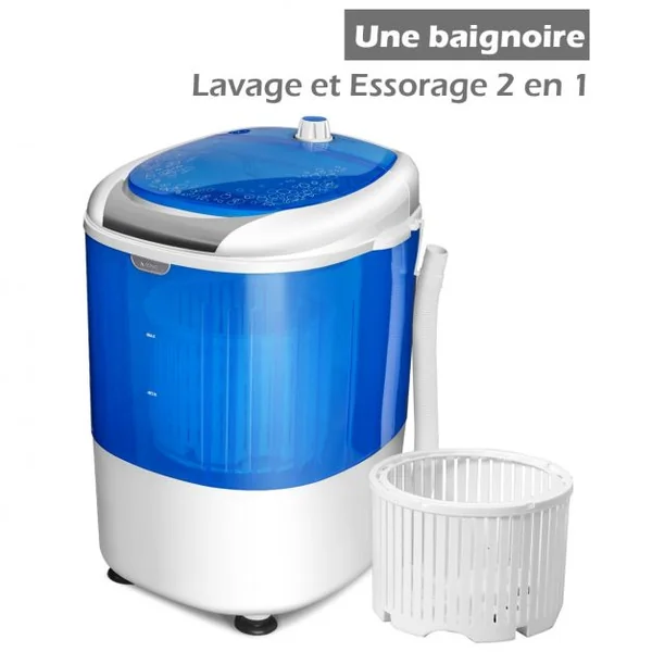 Mini Machine à Laver avec Essoreuse à Cuve Unique 2,5 KG Portable avec Fonction de Chronométrage